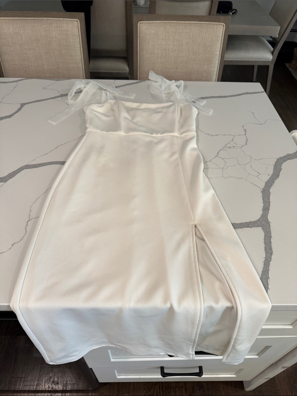 Lulus ivory Tie-Shoulder Midi Dress